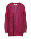 Kaos Jeans Woman Cardigan Magenta Size S Acrylic, Mohair Wool, Polyamide