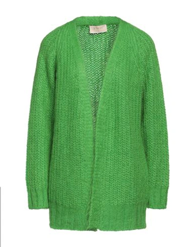 Kaos Jeans Woman Cardigan Green Size M Acrylic, Mohair Wool, Polyamide In Green