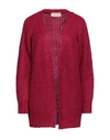 Kaos Jeans Woman Cardigan Garnet Size M Acrylic, Mohair Wool, Polyamide In Red