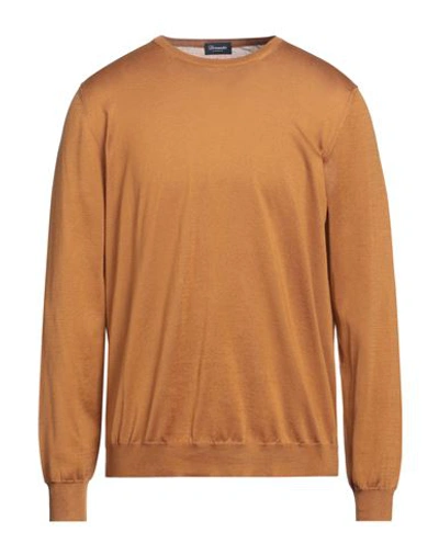 Drumohr Man Sweater Brown Size 44 Cotton