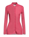 Alberta Ferretti Woman Cardigan Fuchsia Size 4 Viscose, Polyamide In Pink