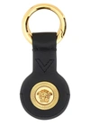 VERSACE VERSACE MAN BLACK LEATHER KEYRING