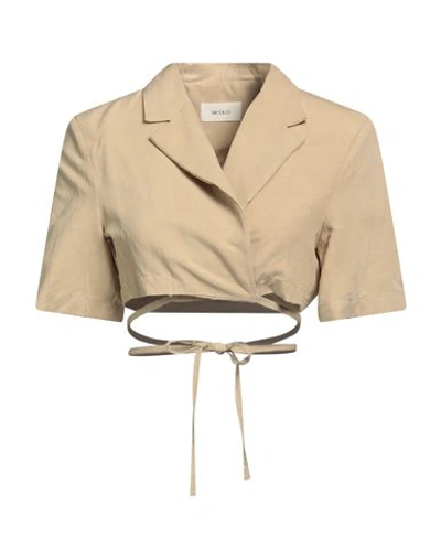 Vicolo Woman Blazer Sand Size M Viscose, Linen In Beige