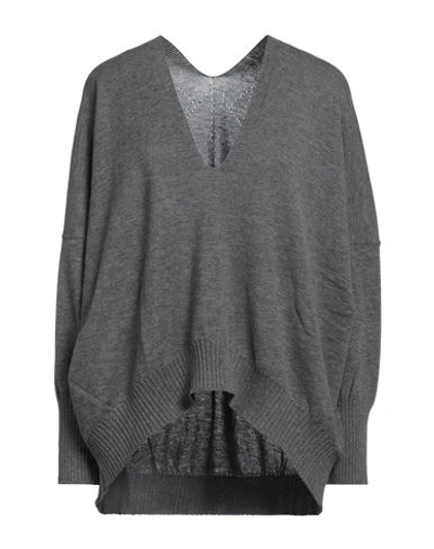Liviana Conti Woman Sweater Grey Size Xl Virgin Wool