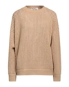 Peserico Woman Sweater Sand Size 12 Baby Alpaca Wool, Polyamide, Virgin Wool, Polyester In Beige