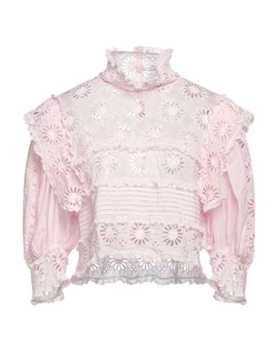 Isabel Marant Woman Top Light Pink Size 8 Cotton, Silk In Pink