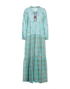 Anjuna Woman Long Dress Turquoise Size M Cotton In Blue