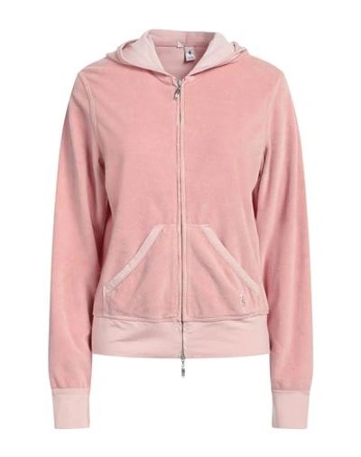 European Culture Woman Sweatshirt Light Pink Size M Cotton, Polyester, Elastane
