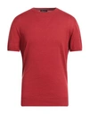 Drumohr Man Sweater Red Size 40 Flax, Polyester