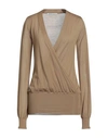 Agnona Woman Sweater Camel Size S Cashmere In Beige