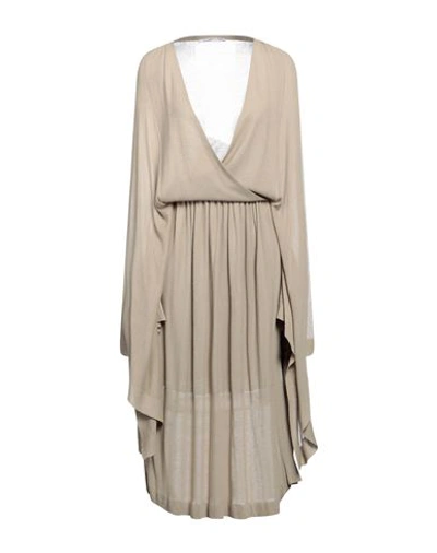 Agnona Woman Midi Dress Khaki Size S Viscose, Cashmere In Beige