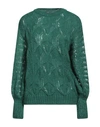 Alberta Ferretti Woman Sweater Green Size 6 Mohair Wool, Polyamide, Virgin Wool, Elastane In Green