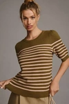 Maeve Harmon Jacquard Sweater Tee In Green
