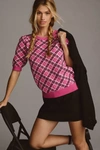 Maeve Harmon Jacquard Sweater Tee In Pink