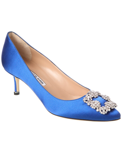 Manolo Blahnik Hangisi 50 Satin Pump In Blue