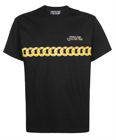 Versace Jeans Couture Chain Logo T-shirt In Black
