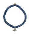 Sydney Evan 14k Yellow Gold Kyanite Blue Diamond Bead Bracelet In Blue