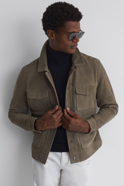 Reiss Sage Ballina Suede Pocket Front Jacket