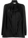 Zimmermann Billow Long-sleeved Silk Blouse In 黑色