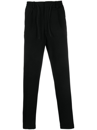 Manuel Ritz Stretch-wool Pleated Trousers In Black