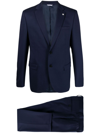 Manuel Ritz Single-breasted Buttoned Suit In Blue
