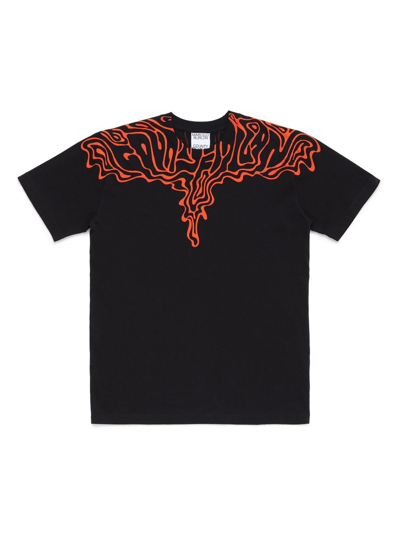 Marcelo Burlon County Of Milan Kids' Fluid Wings Cotton T-shirt In Black Or