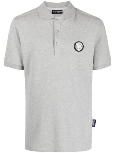 Plein Sport Ss Thunder Tiger Cotton Polo Shirt In Grey