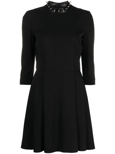Moschino Spike-stud Detail Minidress In Black