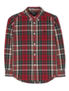 Polo Ralph Lauren Boys Red & Green Cotton Tartan Shirt In Red