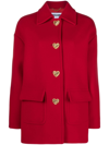 MOSCHINO HEART-BUTTONS SINGLE-BREASTED COAT
