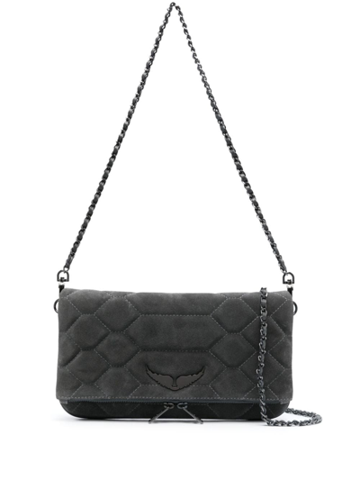 Zadig & Voltaire Large Rock Quilted Crossbody Bag In Blue