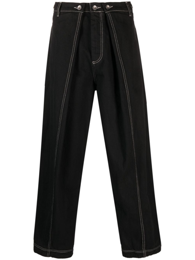 Henrik Vibskov Canned Box-pleat Tapered Trousers In Black