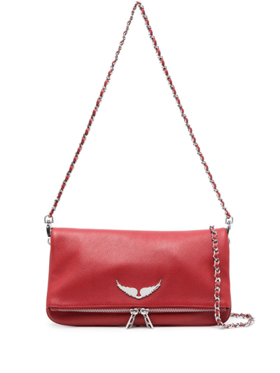 Zadig & Voltaire Rock Leather Crossbody Bag In Red