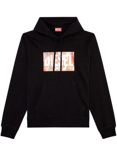 Diesel Logo-print Cotton Hoodie In Black