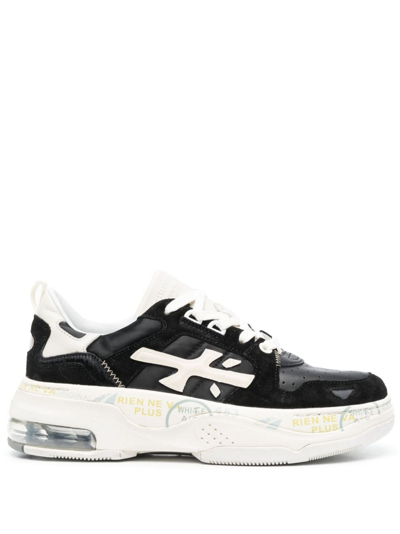 Premiata Drake Logo-patch Trainers In Black