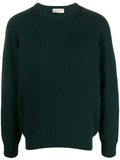John Smedley Upson Ribbed-knit Sweatshirt In Green