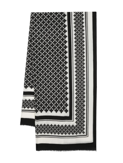 By Malene Birger Julee Patterned-intarsia Wool Scarf In Black