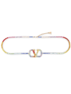 Valentino Rhinestone-embellished Gold Chain Belt In Blue