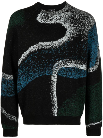 Ps By Paul Smith Intarsia-knit Crew-neck Jumper In Multicolor
