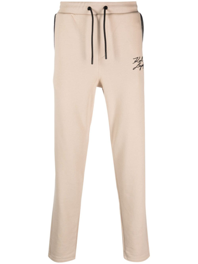 Karl Lagerfeld Organic-cotton Blend Track Pants In Neutrals