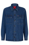 HUGO OVERSIZED-FIT OVERSHIRT IN COTTON DENIM AND LOGO DETAIL