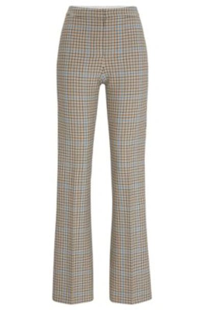 Hugo Boss Regular-fit Trousers In Checked Stretch Material In Patterned
