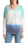 Go Couture V-neck Spring Pullover In Blue Perennial