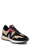 New Balance 327 Sneaker In Black/ Red Pepper