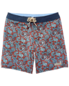 Fair Harbor The Nautilus Floral Print Board Shorts In Red