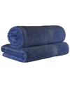 Superior Egyptian Cotton Highly Absorbent 2pc Ultra-plush Solid Bath Sheet Set In Navy