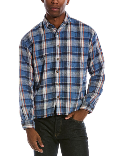 John Elliott Hemi Checked Cotton-jacquard Shirt In Blue