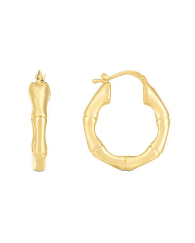 Italian Gold 14kt Gold Yellow Polished Bamboo Earring With Hin