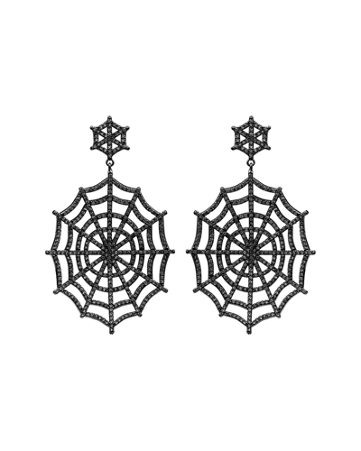 Eye Candy La Luxe Collection Cz Web Statement Earrings In Brass