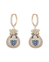 Eye Candy La Cz Money Bag Earrings